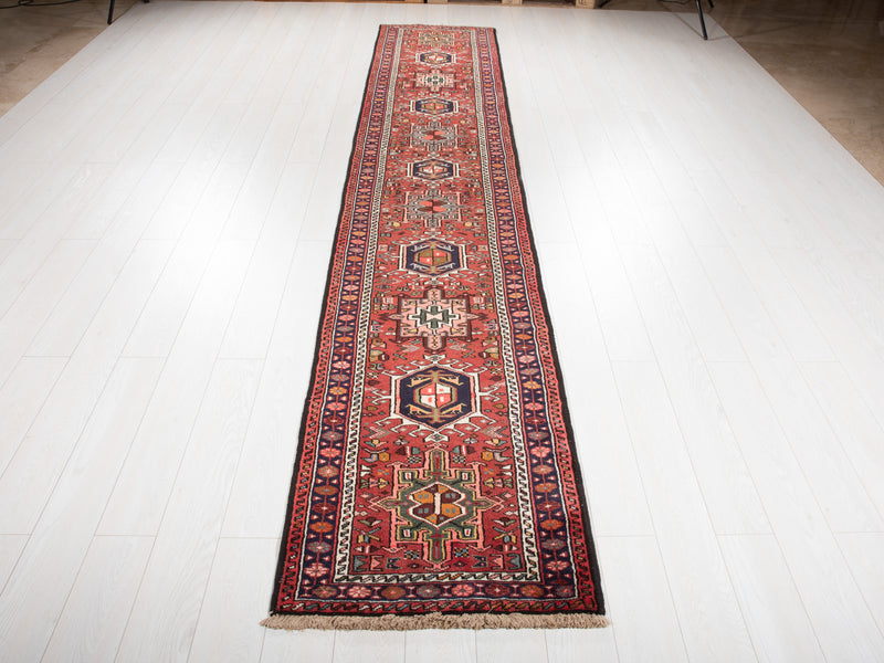 12' 9" x 2' 5" Excellent Hand-Knotted Vintage Collectible Tribal Runner Rug - Yasi & Fara 