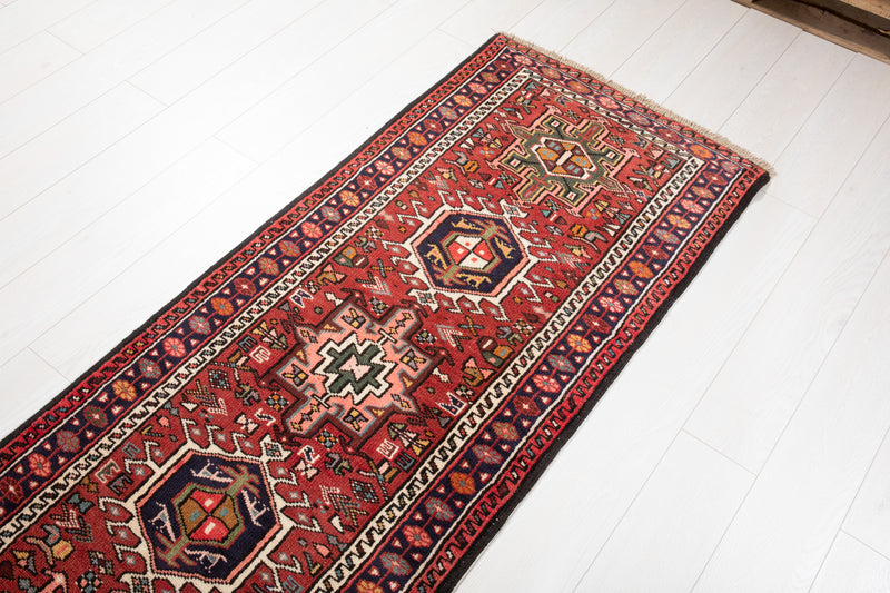 12' 9" x 2' 5" Excellent Hand-Knotted Vintage Collectible Tribal Runner Rug - Yasi & Fara 