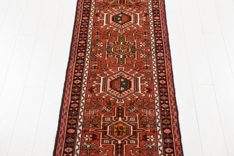 12' 10" x 2' 7" Excellent Hand-Knotted Vintage Tribal Runner Rug - Yasi & Fara 