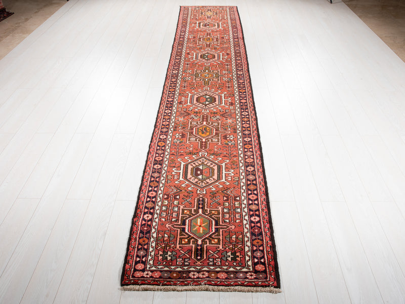 12' 10" x 2' 7" Excellent Hand-Knotted Vintage Tribal Runner Rug - Yasi & Fara 