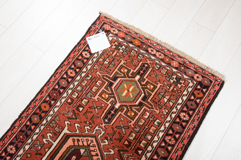 12' 10" x 2' 7" Excellent Hand-Knotted Vintage Tribal Runner Rug - Yasi & Fara 