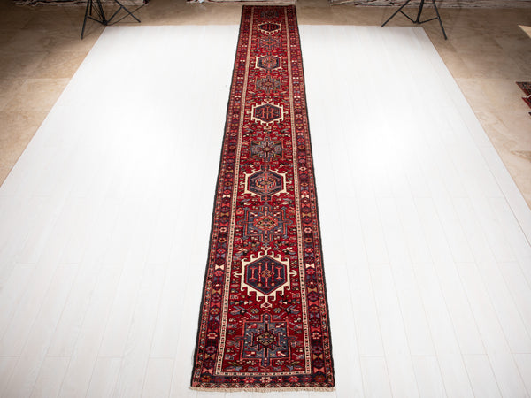 16' 7" x 2' 6" Excellent Hand-Knotted Vintage Long Collectible Tribal Runner Rug - Yasi & Fara 