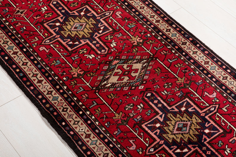 12' 11" x 2' 7" Excellent Hand-Knotted Vintage Collectible Tribal Runner Rug - Yasi & Fara 