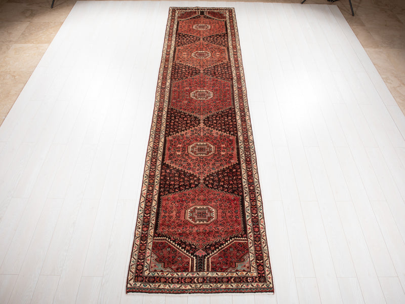13' 7" x 3' 2" Excellent Hand-Knotted Antique Collectible Tribal Runner Rug - Yasi & Fara 