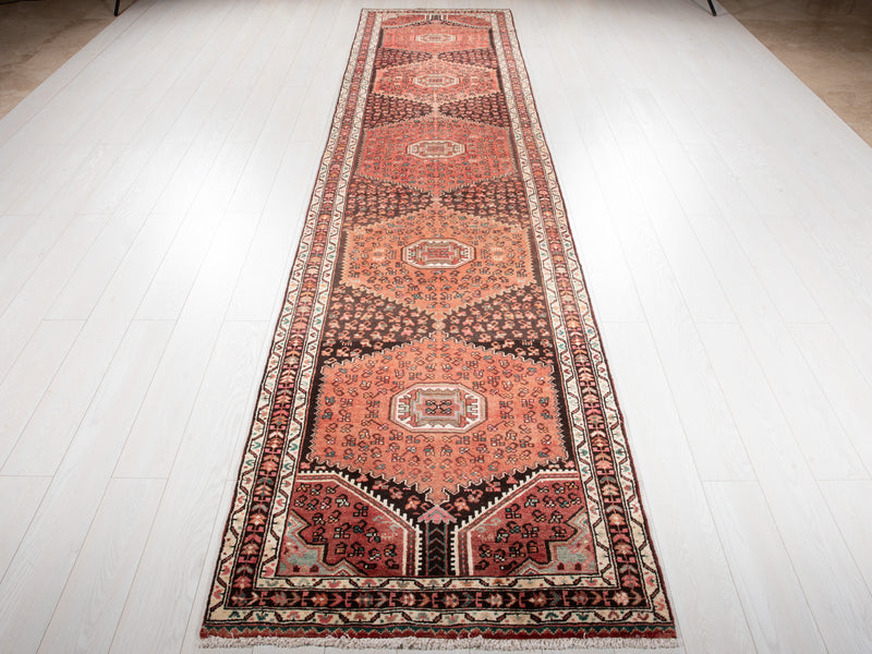 13' 7" x 3' 2" Excellent Hand-Knotted Antique Collectible Tribal Runner Rug - Yasi & Fara 