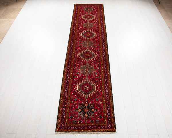 12' 3" x 2' 11" Excellent Hand-Knotted Vintage Tribal Runner Rug - Yasi & Fara 