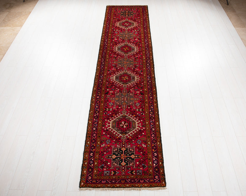 12' 3" x 2' 11" Excellent Hand-Knotted Vintage Tribal Runner Rug - Yasi & Fara 
