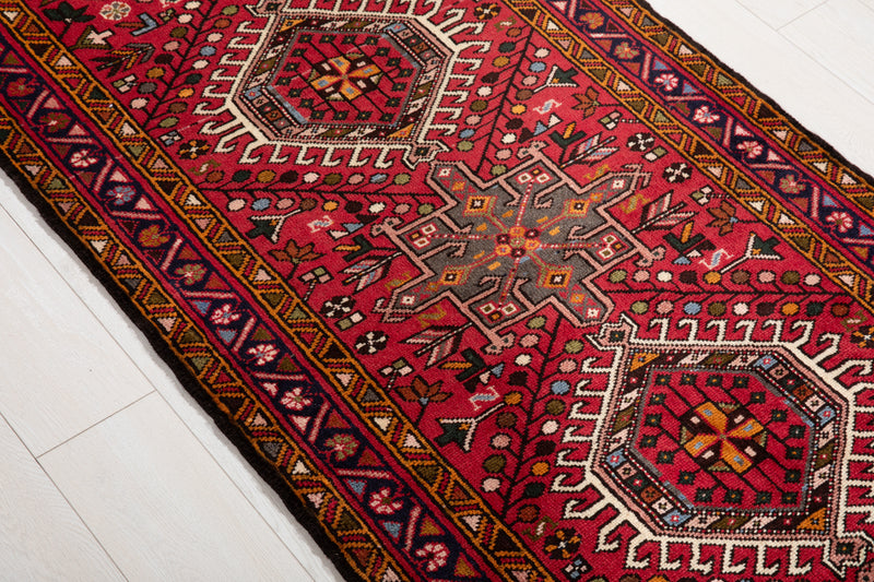 12' 3" x 2' 11" Excellent Hand-Knotted Vintage Tribal Runner Rug - Yasi & Fara 