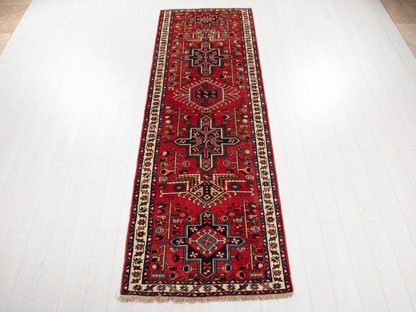 10' 4" x 3' 4" Excellent Hand-Knotted Vintage Tribal Runner Rug - Yasi & Fara 