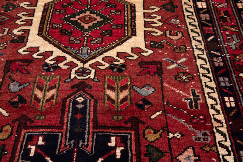 11' 2" x 3' 1" Excellent Hand-Knotted Vintage Tribal Runner Rug - Yasi & Fara 