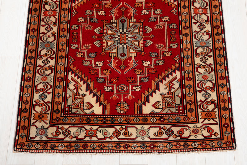 10' 8" x 3' 10" Excellent Hand-Knotted Vintage Tribal Runner Rug - Yasi & Fara 