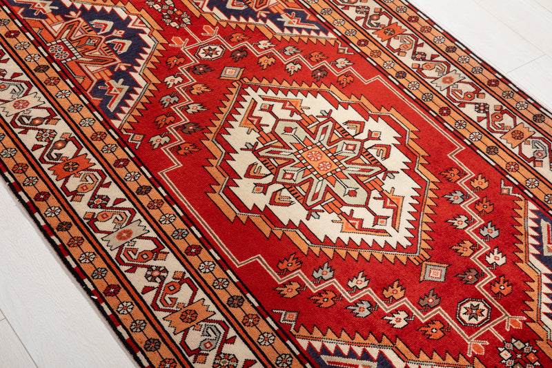 10' 8" x 3' 10" Excellent Hand-Knotted Vintage Tribal Runner Rug - Yasi & Fara 