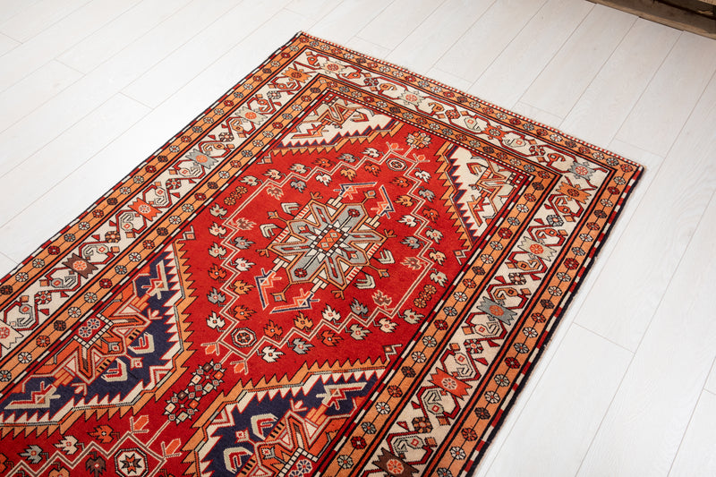 10' 8" x 3' 10" Excellent Hand-Knotted Vintage Tribal Runner Rug - Yasi & Fara 