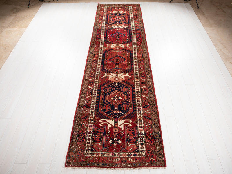13' 9" x 3' 10" Excellent Hand-Knotted Collectible Vintage Tribal Runner Rug - Yasi & Fara 