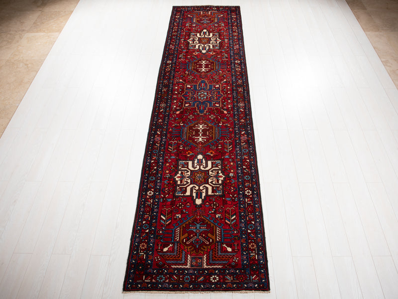 12' 8" x 3' 3" Excellent Hand-Knotted Collectible Vintage Tribal Runner Rug - Yasi & Fara 