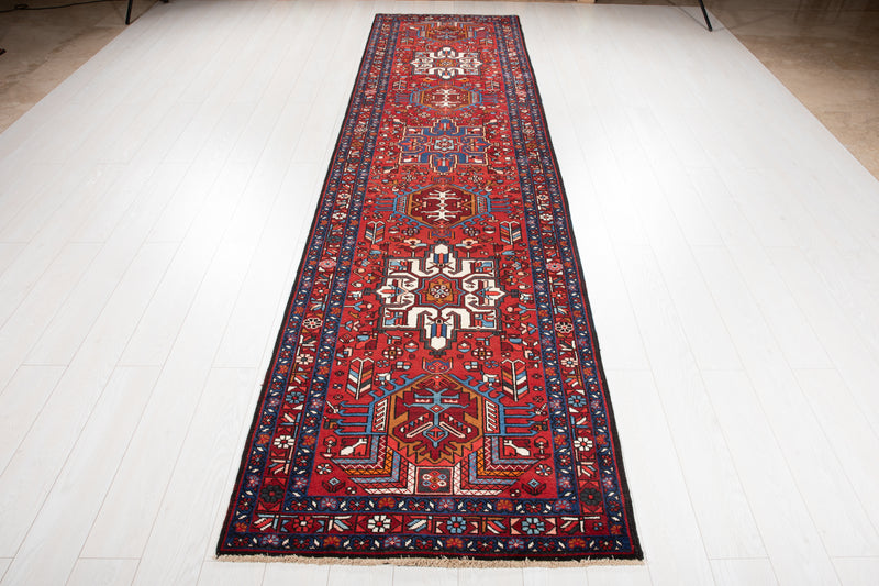 12' 8" x 3' 3" Excellent Hand-Knotted Collectible Vintage Tribal Runner Rug - Yasi & Fara 