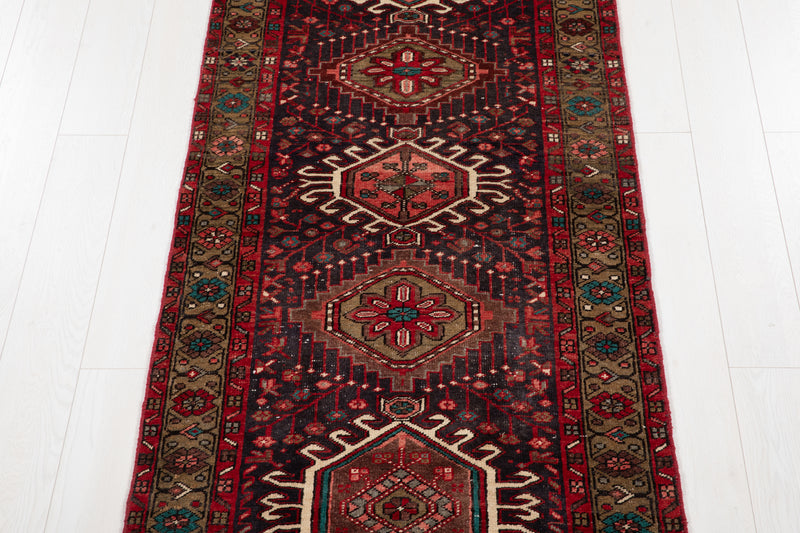10' 5" x 3' Excellent Hand-Knotted Collectible Vintage Tribal Runner Rug - Yasi & Fara 