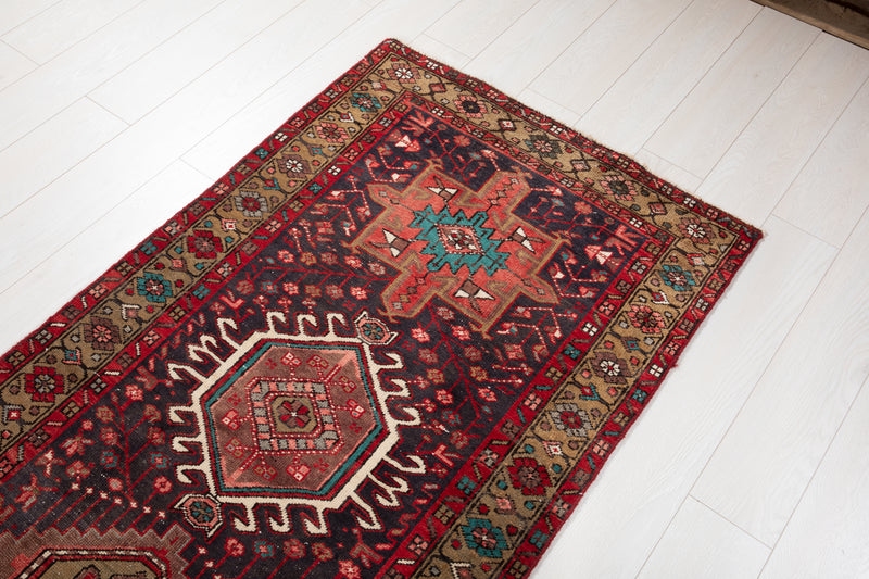 10' 5" x 3' Excellent Hand-Knotted Collectible Vintage Tribal Runner Rug - Yasi & Fara 