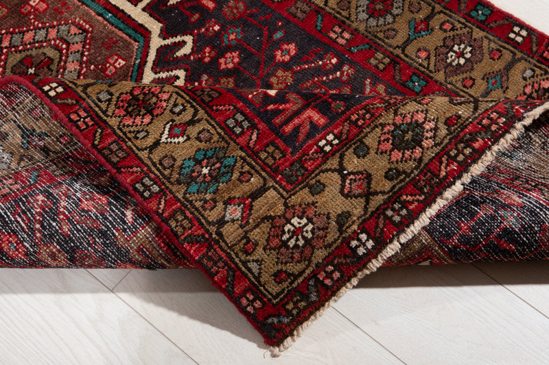 10' 5" x 3' Excellent Hand-Knotted Collectible Vintage Tribal Runner Rug - Yasi & Fara 