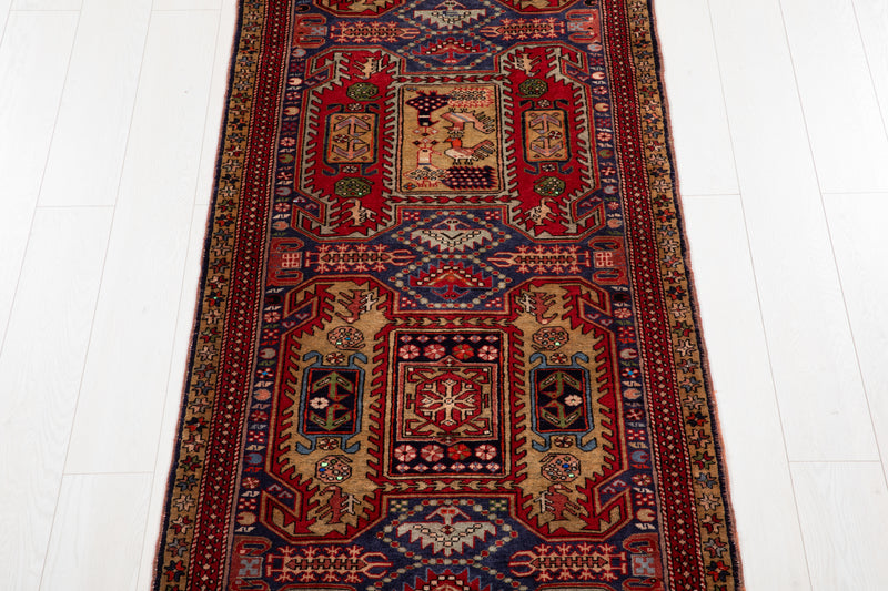 9' 6" x 2' 11" Excellent Hand-Knotted Vintage Collectible Tribal Runner Rug - Yasi & Fara 