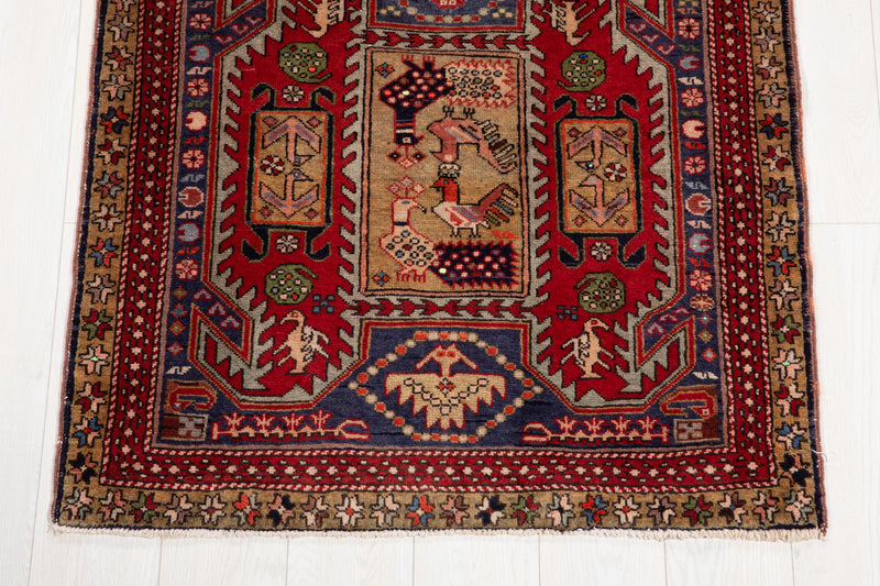 9' 6" x 2' 11" Excellent Hand-Knotted Vintage Collectible Tribal Runner Rug - Yasi & Fara 