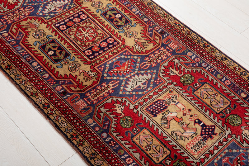 9' 6" x 2' 11" Excellent Hand-Knotted Vintage Collectible Tribal Runner Rug - Yasi & Fara 