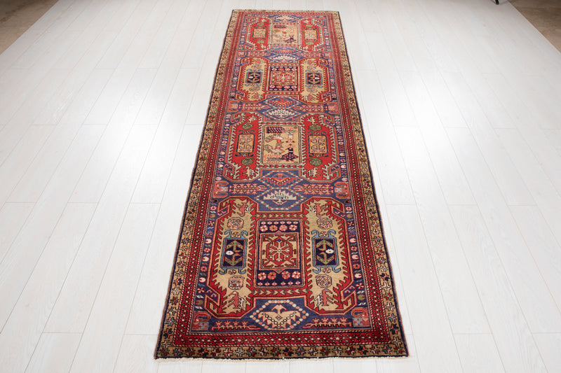 9' 6" x 2' 11" Excellent Hand-Knotted Vintage Collectible Tribal Runner Rug - Yasi & Fara 