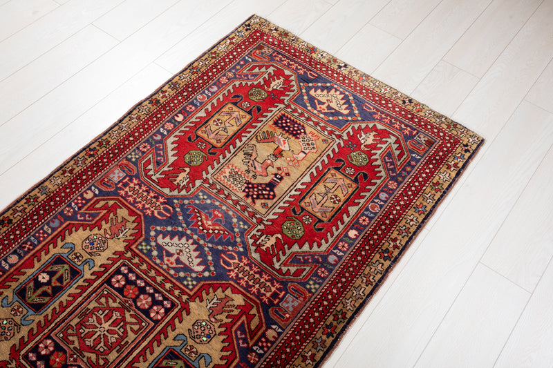 9' 6" x 2' 11" Excellent Hand-Knotted Vintage Collectible Tribal Runner Rug - Yasi & Fara 