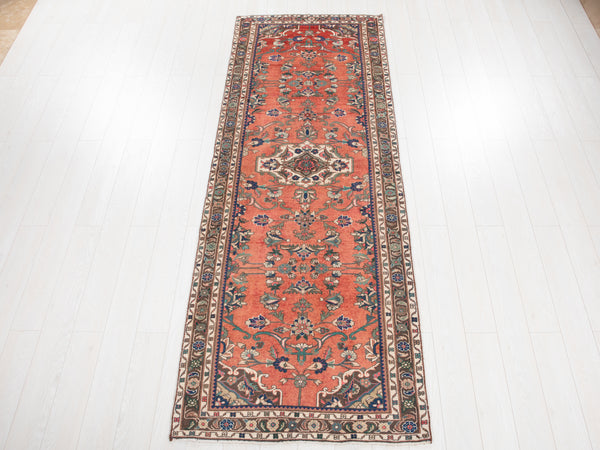9' 8" x 3' 5" Excellent Hand-Knotted Vintage Tribal Runner Rug - Yasi & Fara 