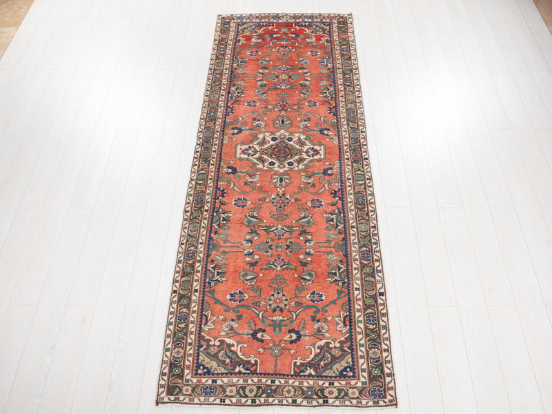 9' 8" x 3' 5" Excellent Hand-Knotted Vintage Tribal Runner Rug - Yasi & Fara 