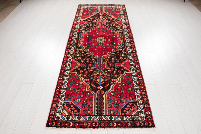 9' 3" x 3' 5" Excellent Hand-Knotted Vintage Tribal Runner Rug - Yasi & Fara 