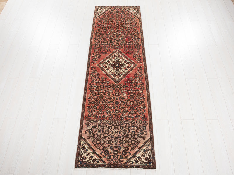 9' x 2' 8" Excellent Hand-Knotted Vintage Tribal Runner Rug - Yasi & Fara 