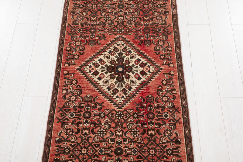 9' x 2' 8" Excellent Hand-Knotted Vintage Tribal Runner Rug - Yasi & Fara 