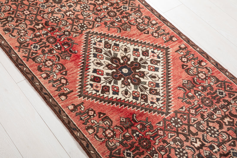 9' x 2' 8" Excellent Hand-Knotted Vintage Tribal Runner Rug - Yasi & Fara 