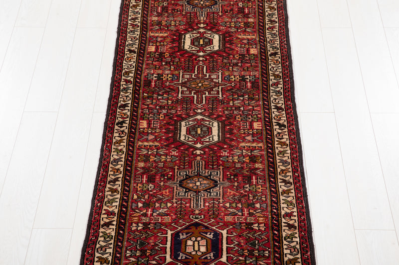 12' 10" x 2' 8" Excellent Hand-Knotted Vintage Tribal Runner Rug - Yasi & Fara 