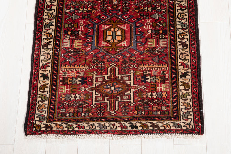 12' 10" x 2' 8" Excellent Hand-Knotted Vintage Tribal Runner Rug - Yasi & Fara 