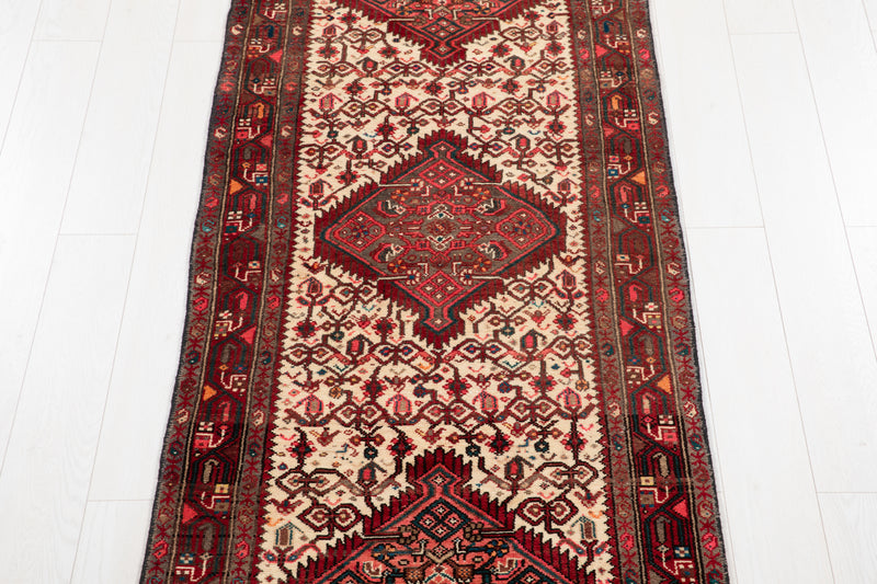 10' 6" x 2' 11" Excellent Hand-Knotted Vintage Tribal Runner Rug - Yasi & Fara 