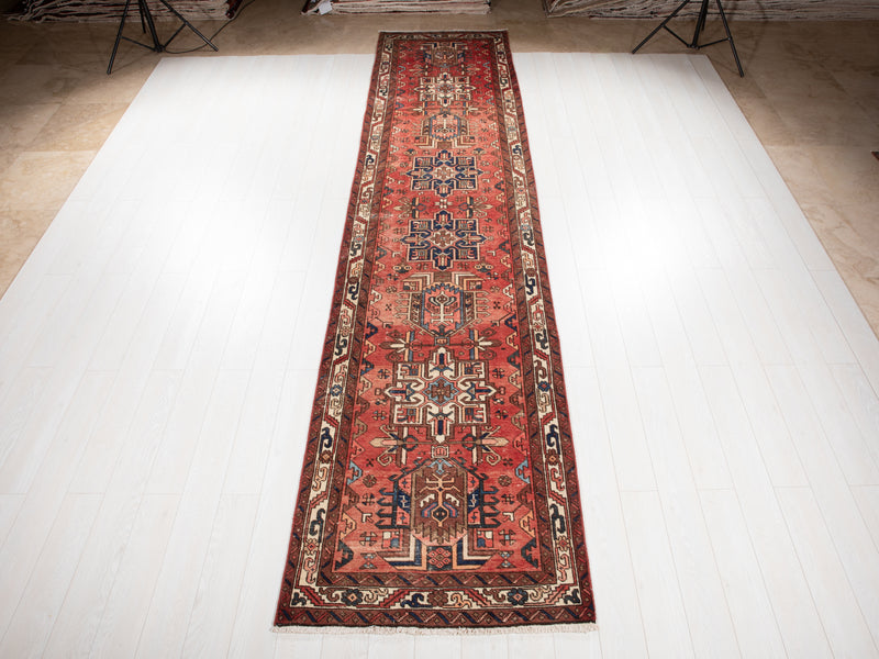 ON HOLD - 14' 9" x 3' 4" Excellent Hand-Knotted Antique Collectible Tribal Runner Rug - Yasi & Fara 