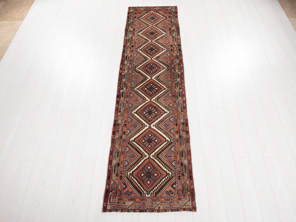 10' 5" x 2' 7" Excellent Hand-Knotted Vintage Tribal Runner Rug - Yasi & Fara 