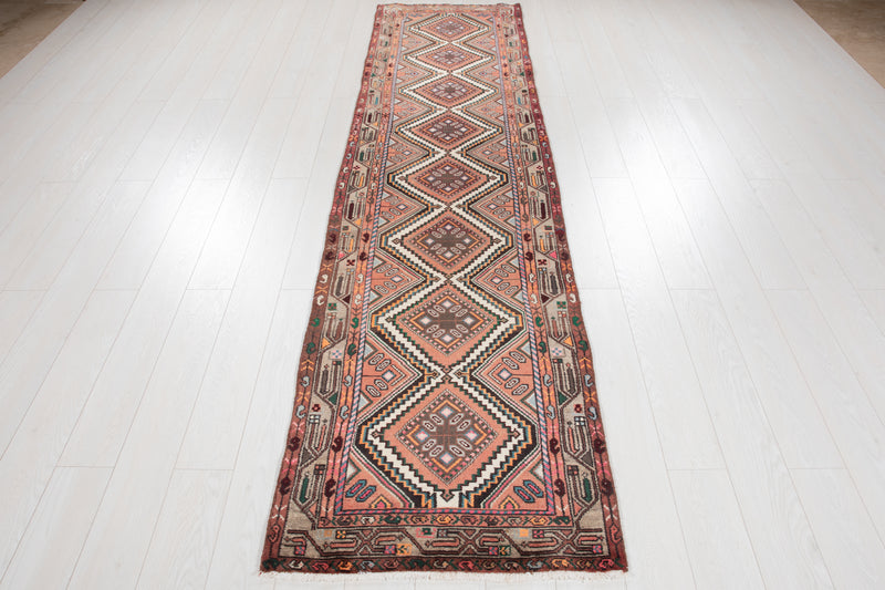 10' 5" x 2' 7" Excellent Hand-Knotted Vintage Tribal Runner Rug - Yasi & Fara 