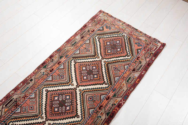 10' 5" x 2' 7" Excellent Hand-Knotted Vintage Tribal Runner Rug - Yasi & Fara 