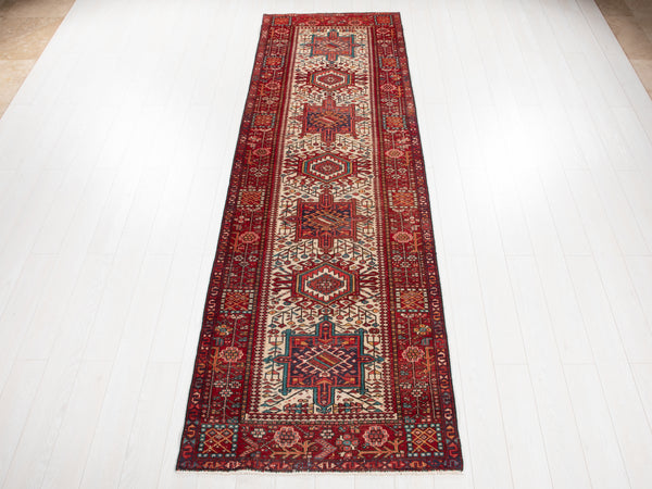 11' 2" x 3' 6" Excellent Hand-Knotted Vintage Collectible Tribal Runner Rug - Yasi & Fara 