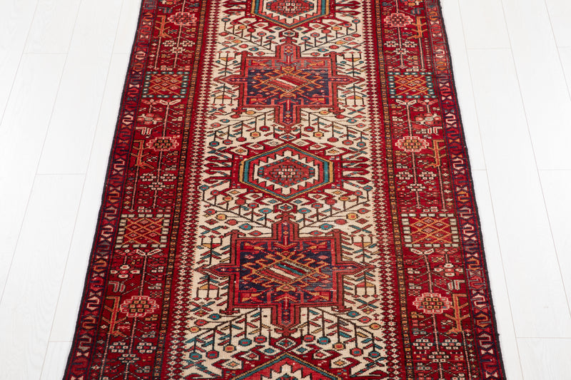 11' 2" x 3' 6" Excellent Hand-Knotted Vintage Collectible Tribal Runner Rug - Yasi & Fara 