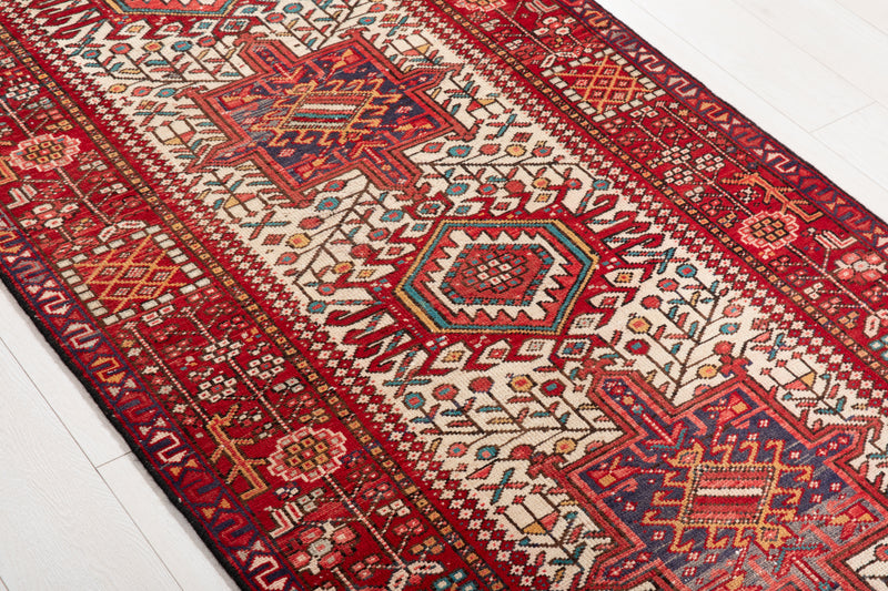 11' 2" x 3' 6" Excellent Hand-Knotted Vintage Collectible Tribal Runner Rug - Yasi & Fara 
