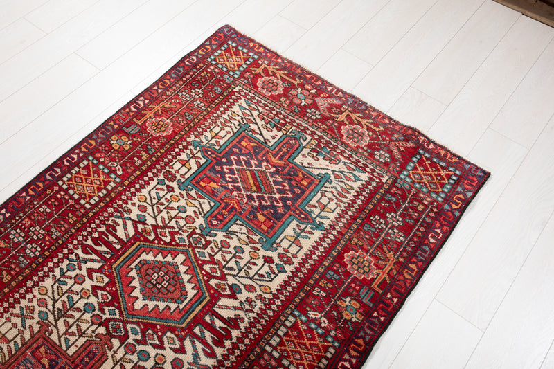 11' 2" x 3' 6" Excellent Hand-Knotted Vintage Collectible Tribal Runner Rug - Yasi & Fara 