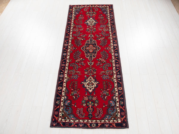 9' 9" x 3' 4" Excellent Hand-Knotted Vintage Tribal Runner Rug - Yasi & Fara 