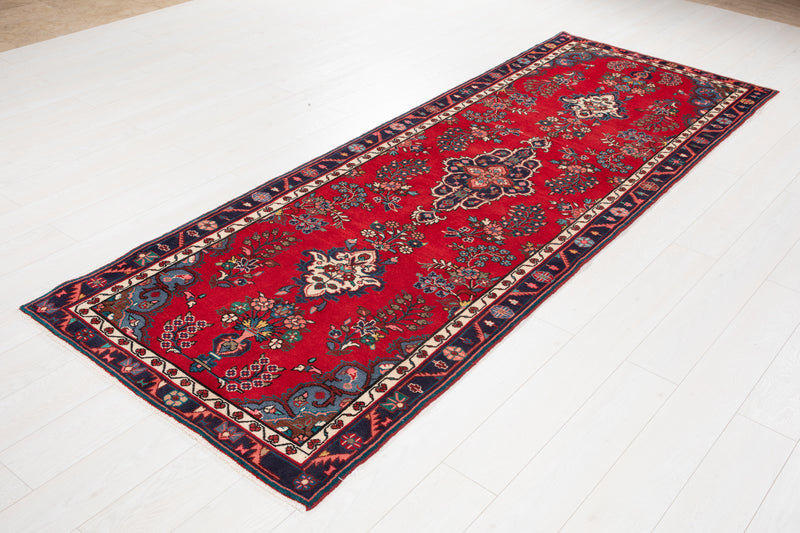 9' 9" x 3' 4" Excellent Hand-Knotted Vintage Tribal Runner Rug - Yasi & Fara 