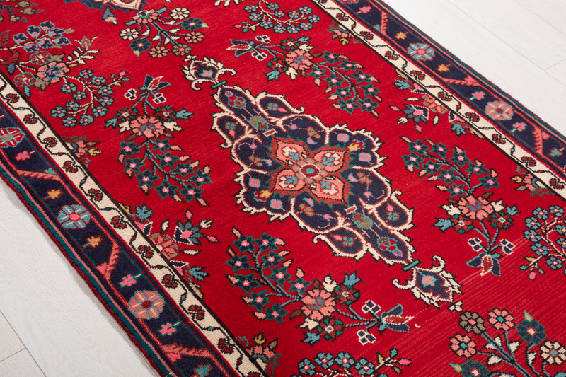 9' 9" x 3' 4" Excellent Hand-Knotted Vintage Tribal Runner Rug - Yasi & Fara 