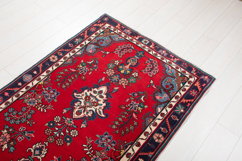 9' 9" x 3' 4" Excellent Hand-Knotted Vintage Tribal Runner Rug - Yasi & Fara 