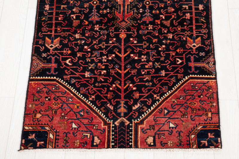 9' 2" x 3' 4" Excellent Hand-Knotted Vintage Tribal Runner Rug - Yasi & Fara 